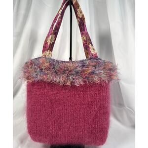 Unique Colorful Fuzzy Pink Tote With Y2K 90's Charm Clueless Legally Blonde EUC